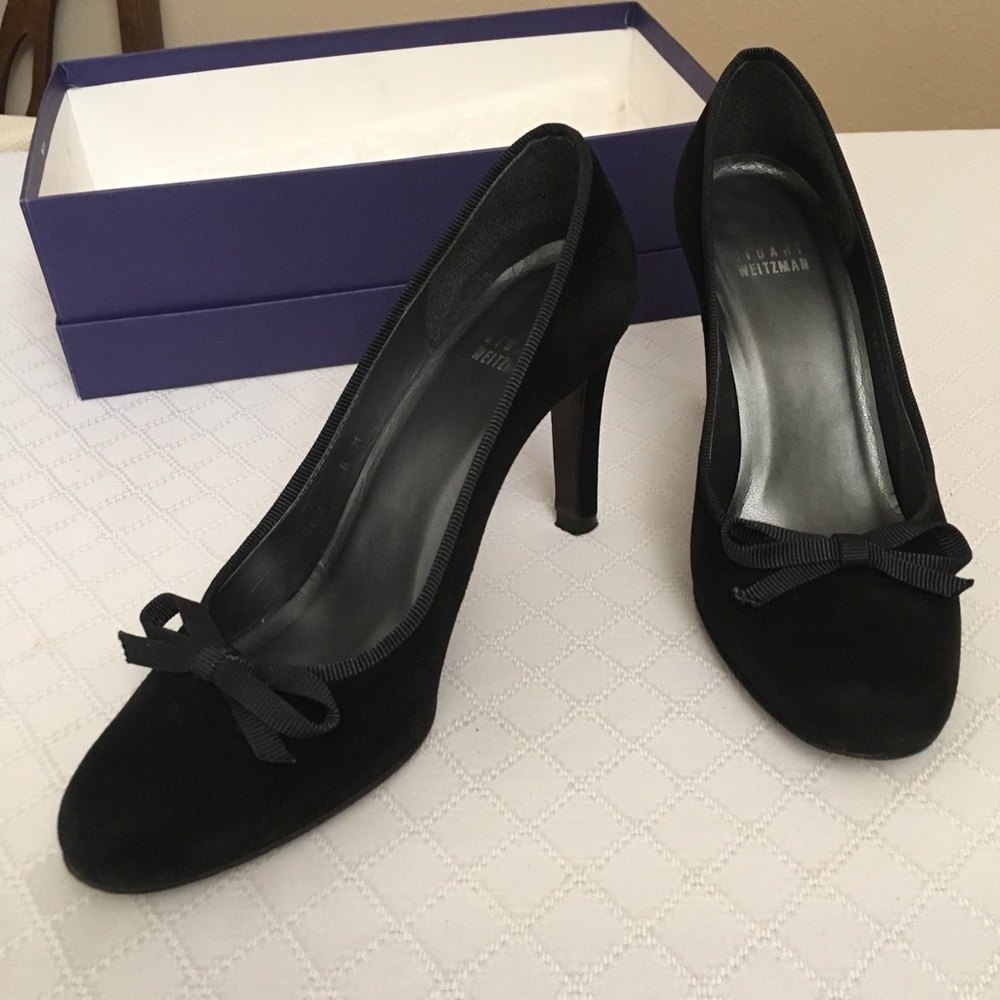 Black suede heels